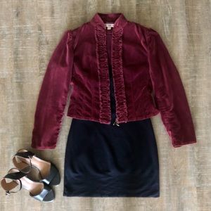 Express vintage wine suede jacket stretchy Sz 0